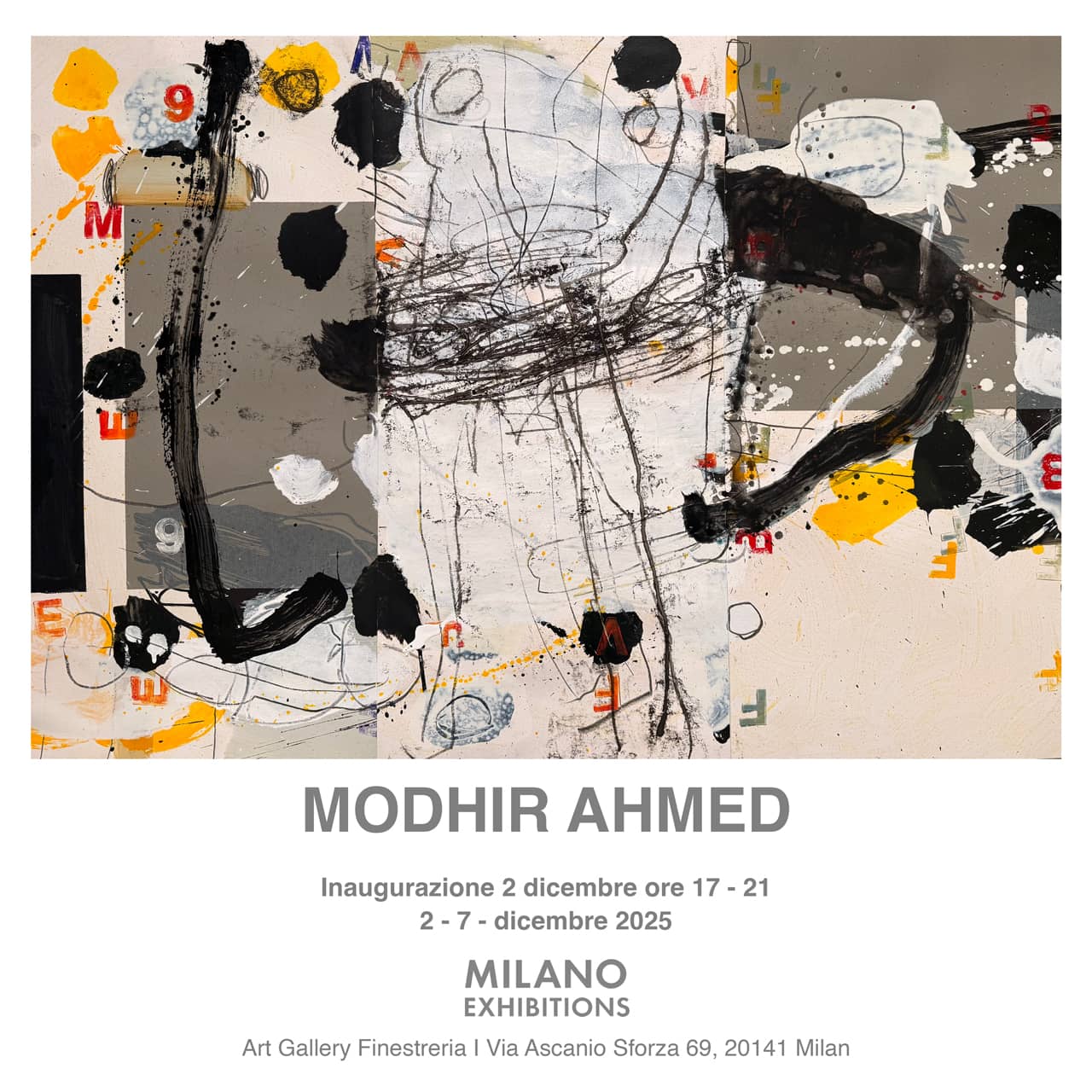 Locandina del progetto di Modhir Ahmed a Milano