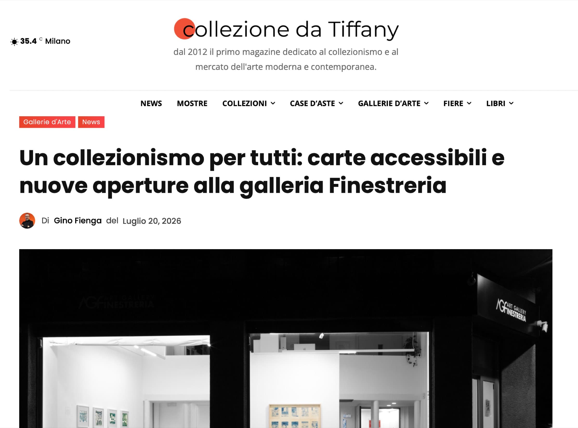 Collezione da Tiffany: Un collezionismo per tutti: carte accessibili e nuove aperture alla Galleria Finestreria