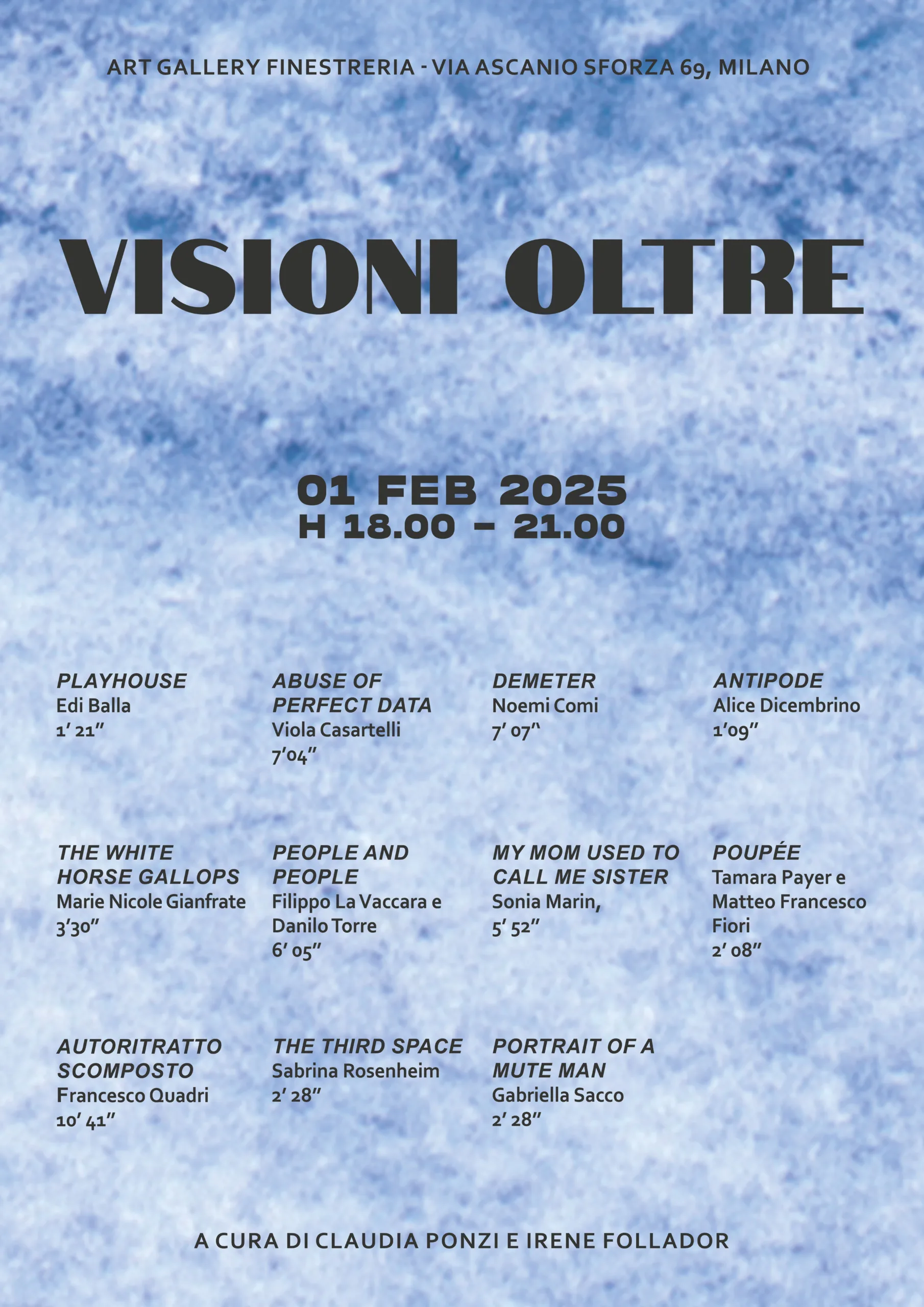 Locandina di Visioni Oltre, programma di cinema e videoarte di Finestreria
