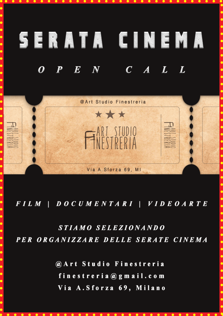 Open Call Serata Cinema2022: Stiamo selezionando film, documentari, videoarte, corti, videomapping e altro da poter proiettare
